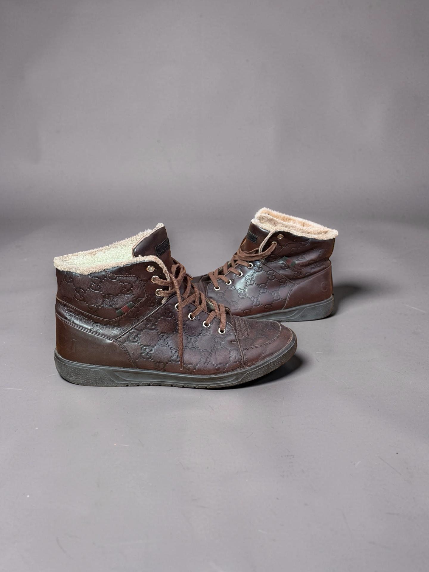 Gucci Monogram High-top Shoes