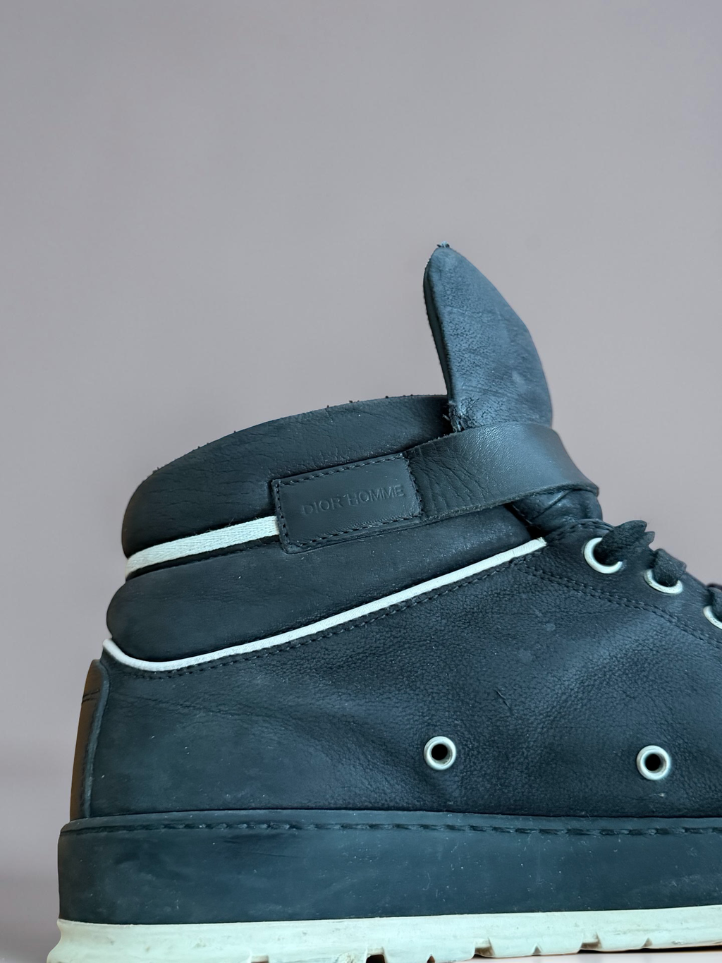 Dior Homme AW12 strap Hightop Black leather shoes