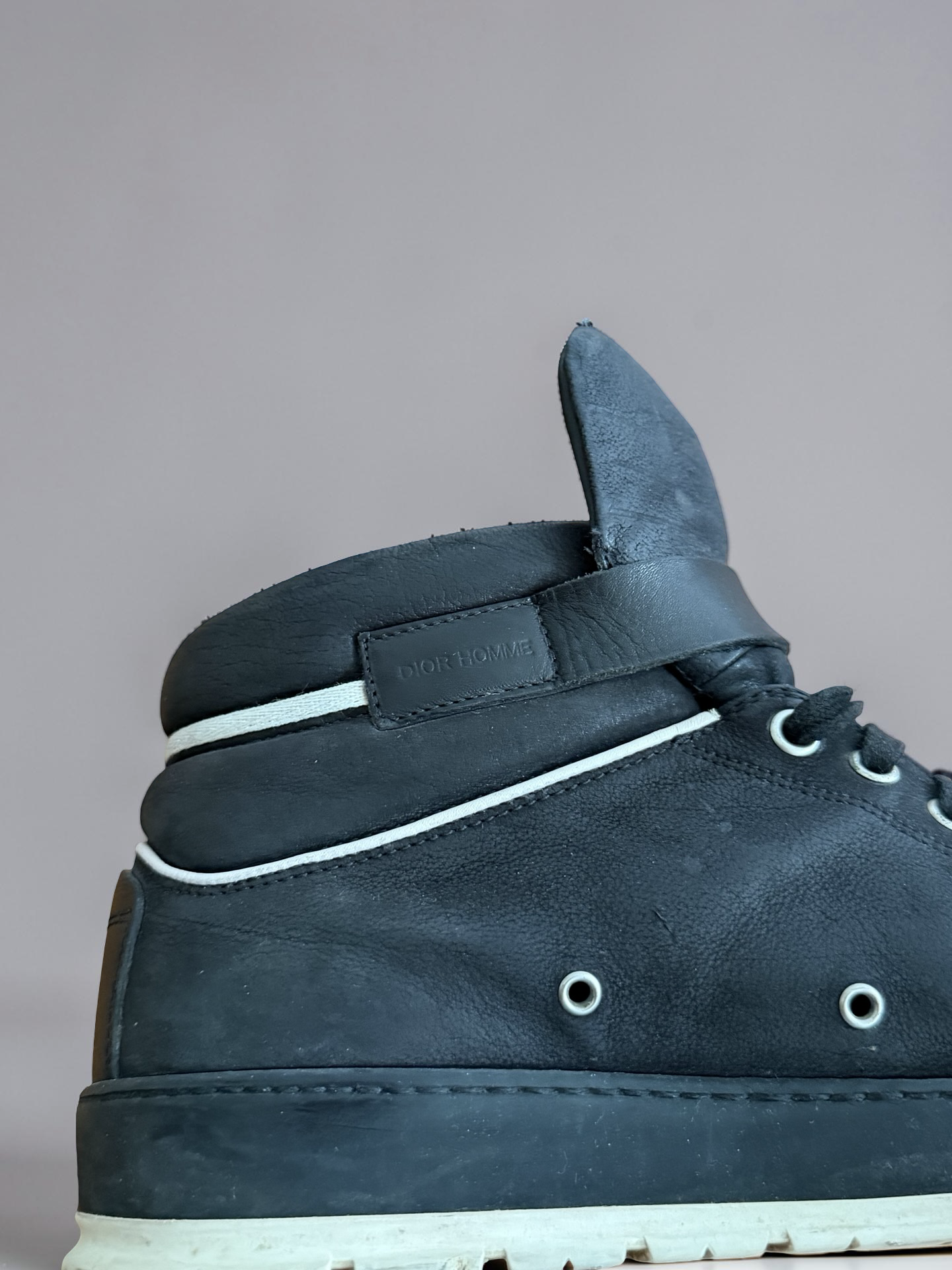 Dior Homme AW12 strap Hightop Black leather shoes