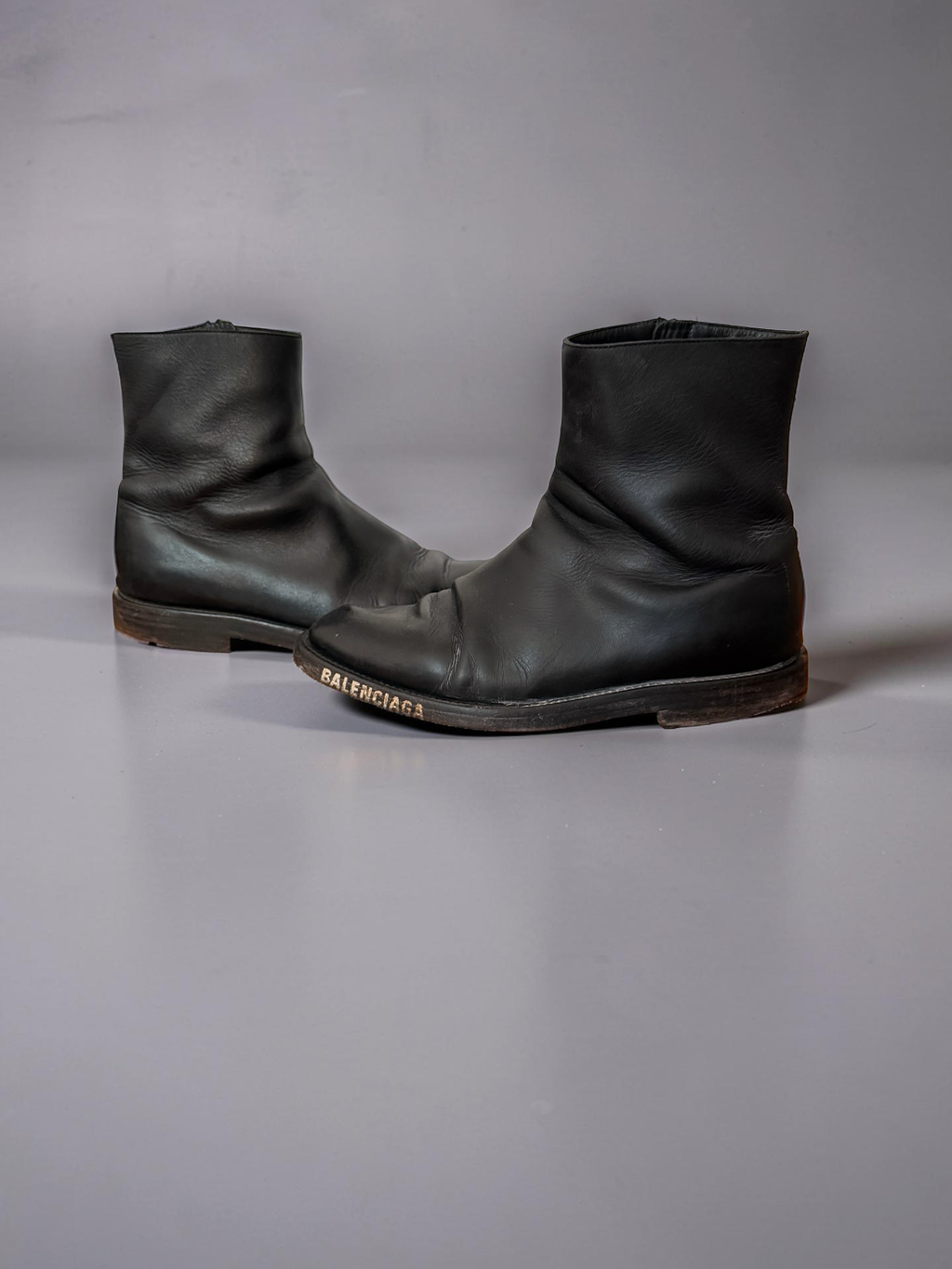 Balenciaga Logo Leather Boots