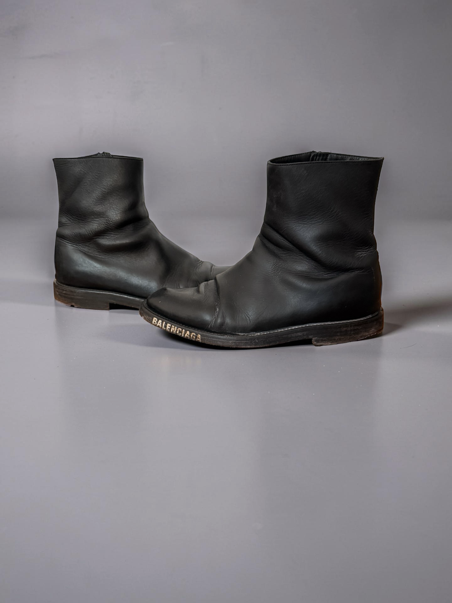 Balenciaga Logo Leather Boots
