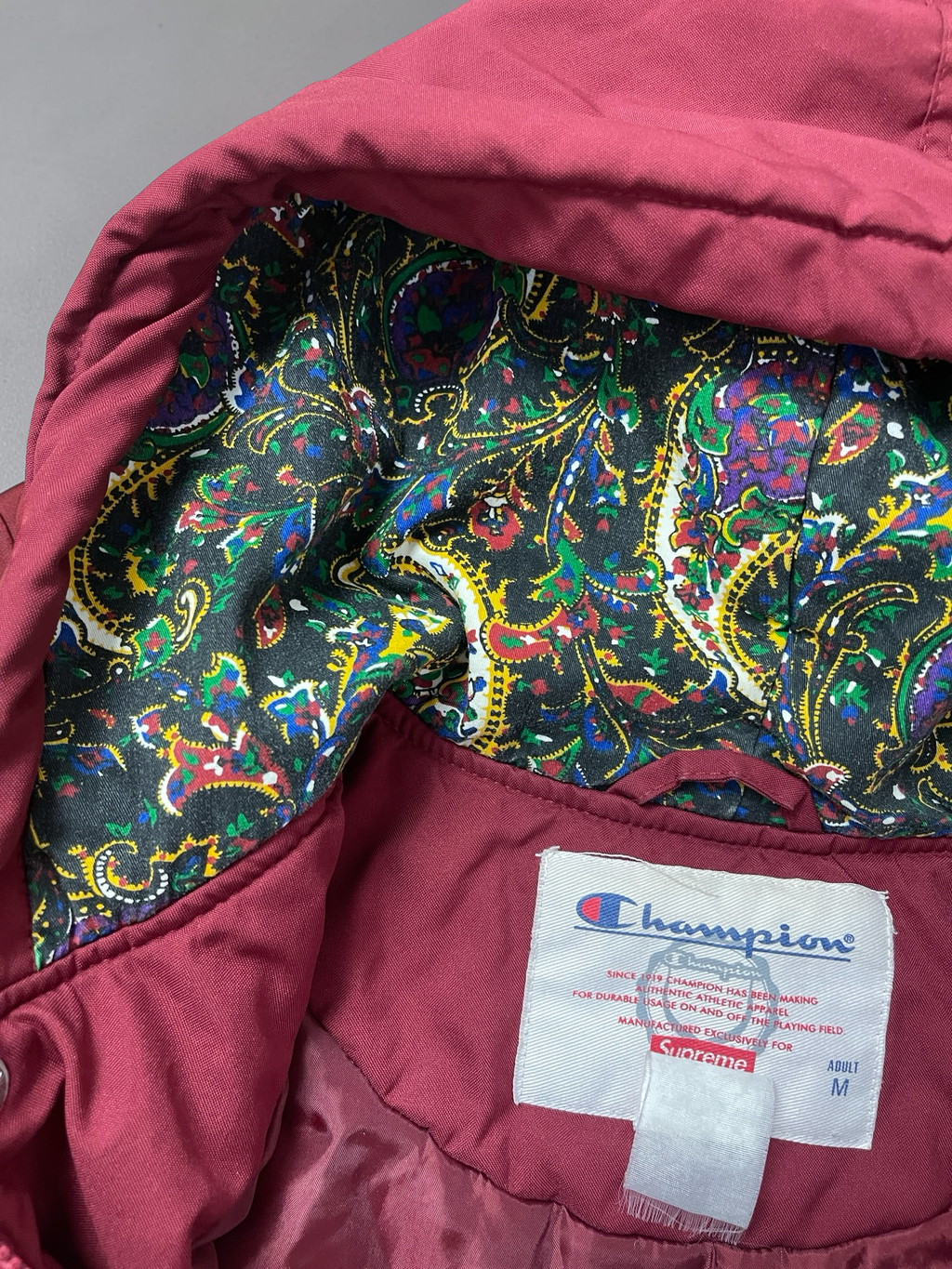 Supreme x Champion Bomber Jacket Dark red