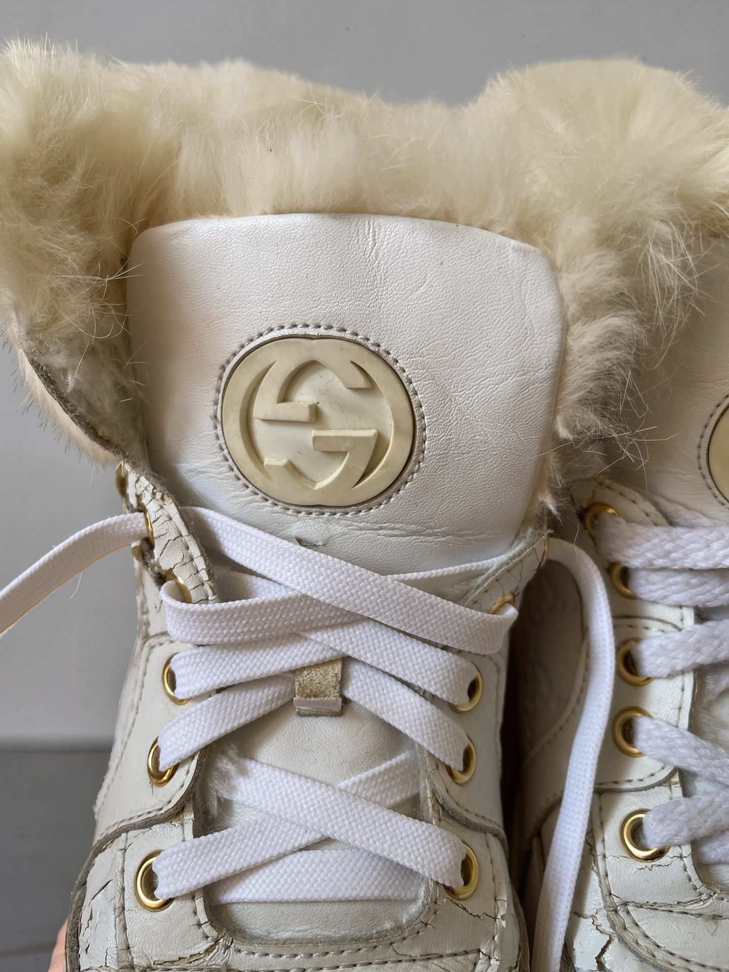 Gucci High Top Fur Sneaker