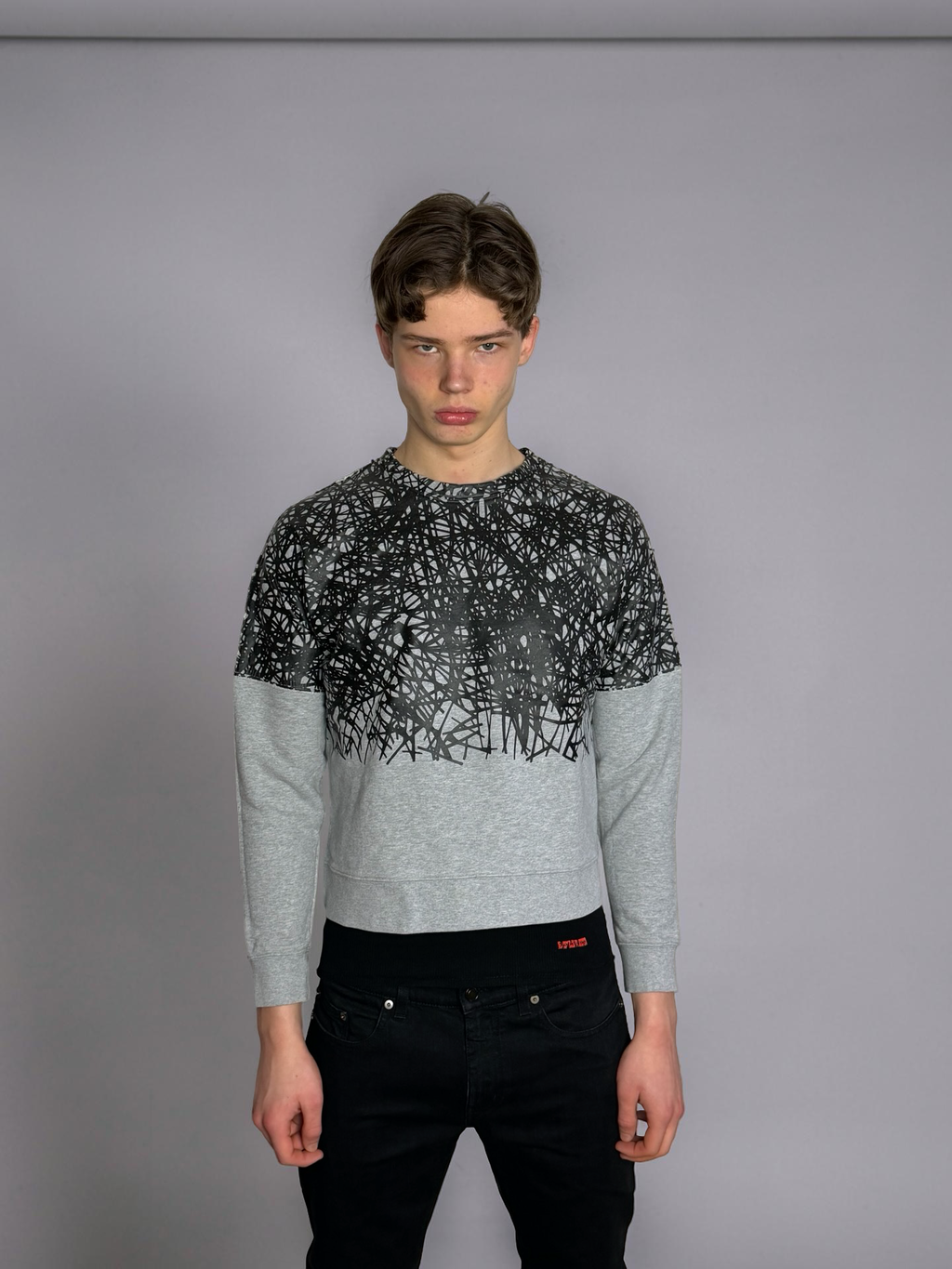 Balenciaga grey cropped sweatshirt