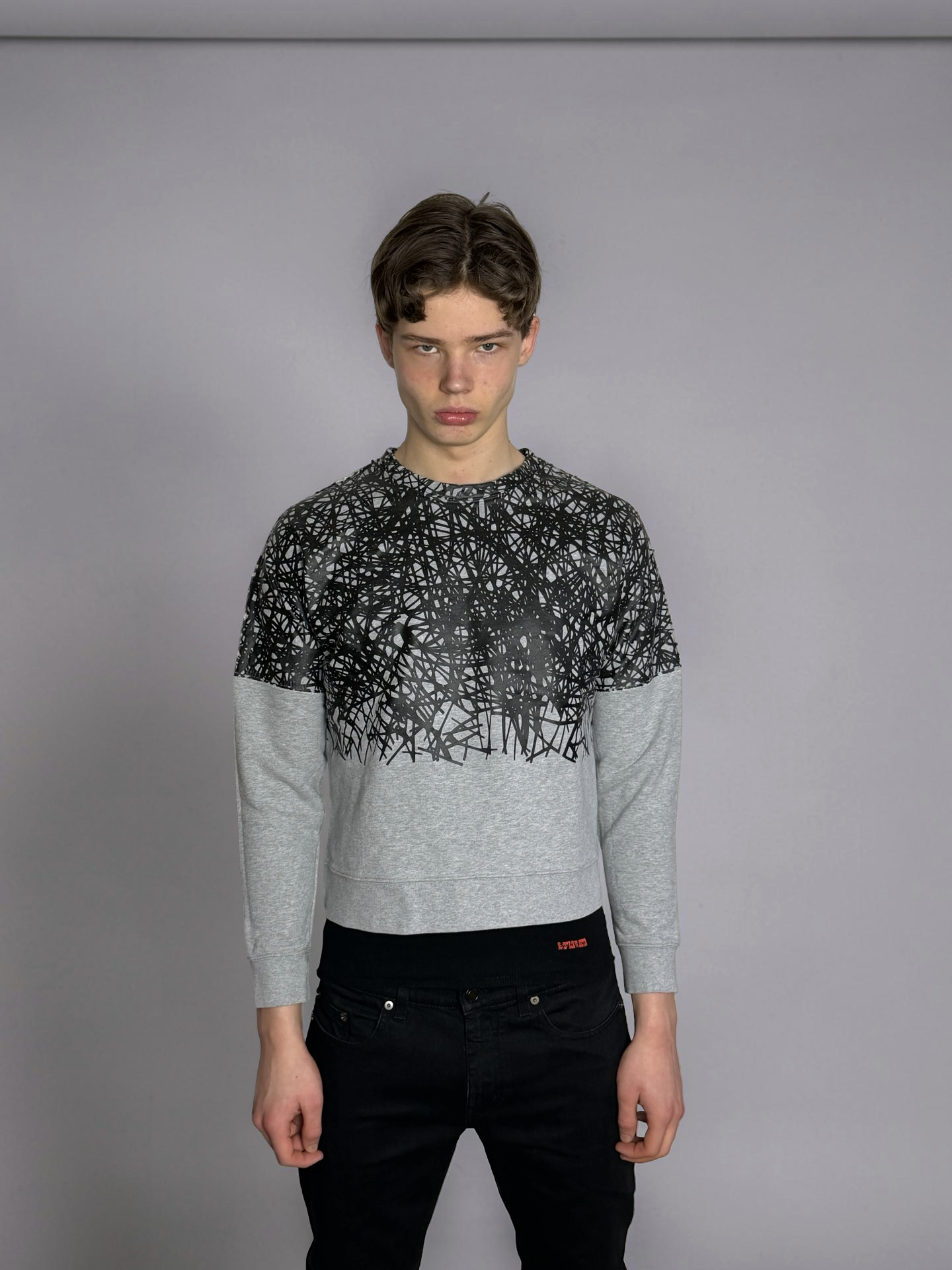 Balenciaga grey cropped sweatshirt