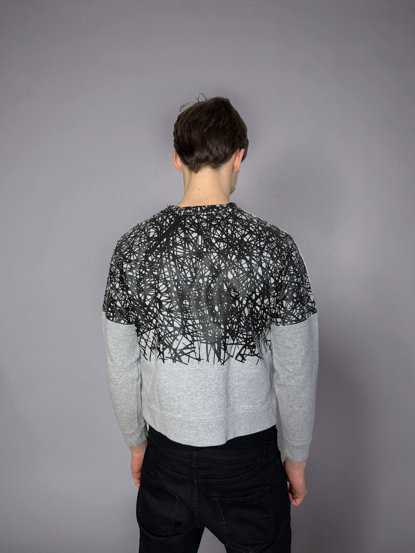 Balenciaga grey cropped sweatshirt