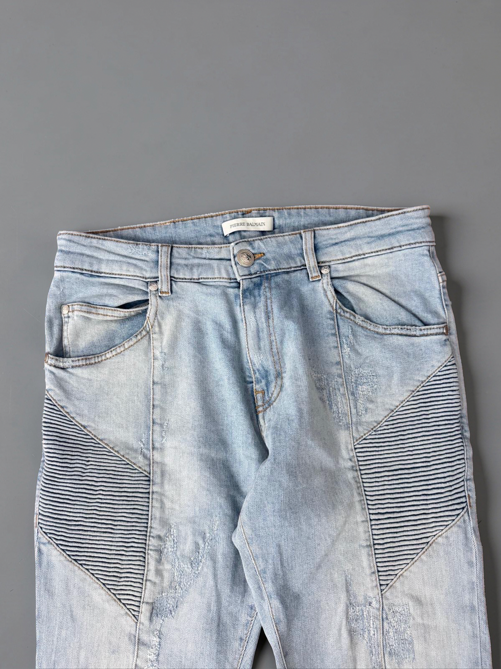 Balmain distressed biker Jeans