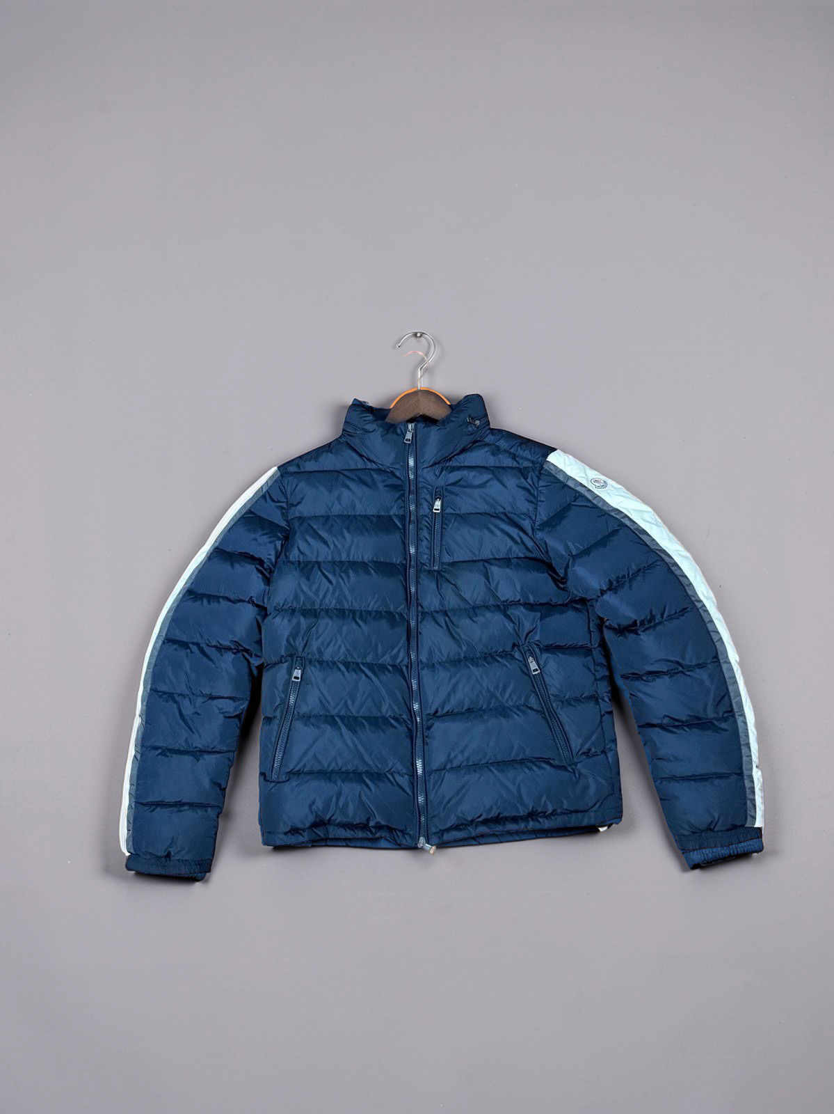 Moncler striped Down puffer jacket
