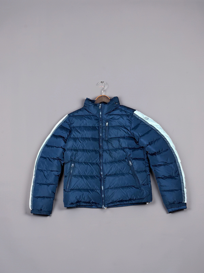 Moncler striped Down puffer jacket