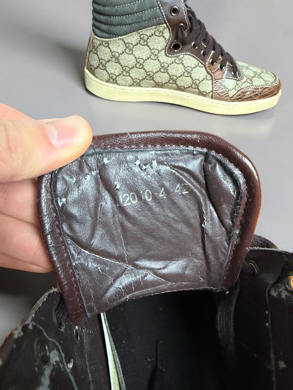 Gucci Monogram high top shoes