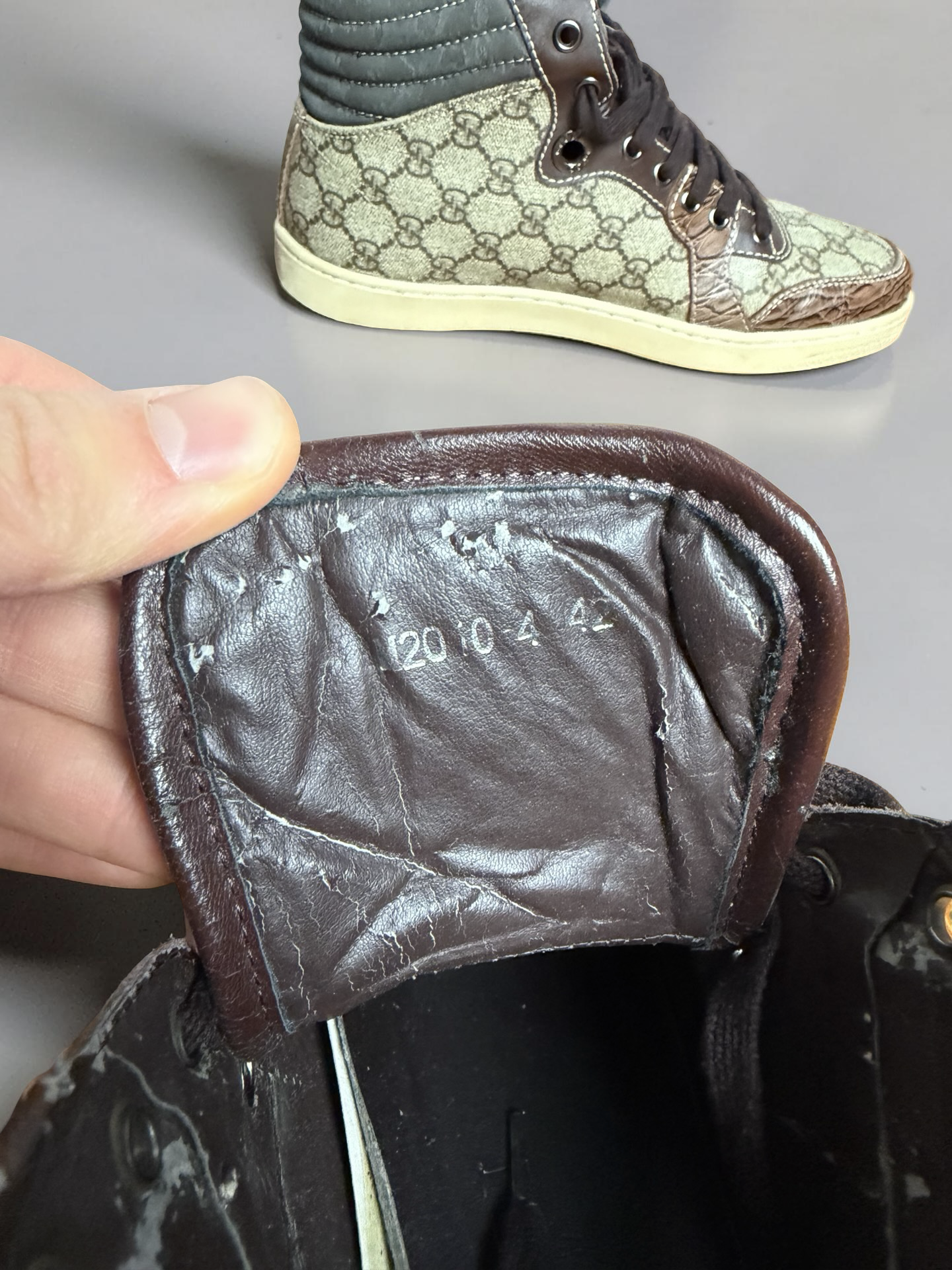 Gucci Monogram high top shoes