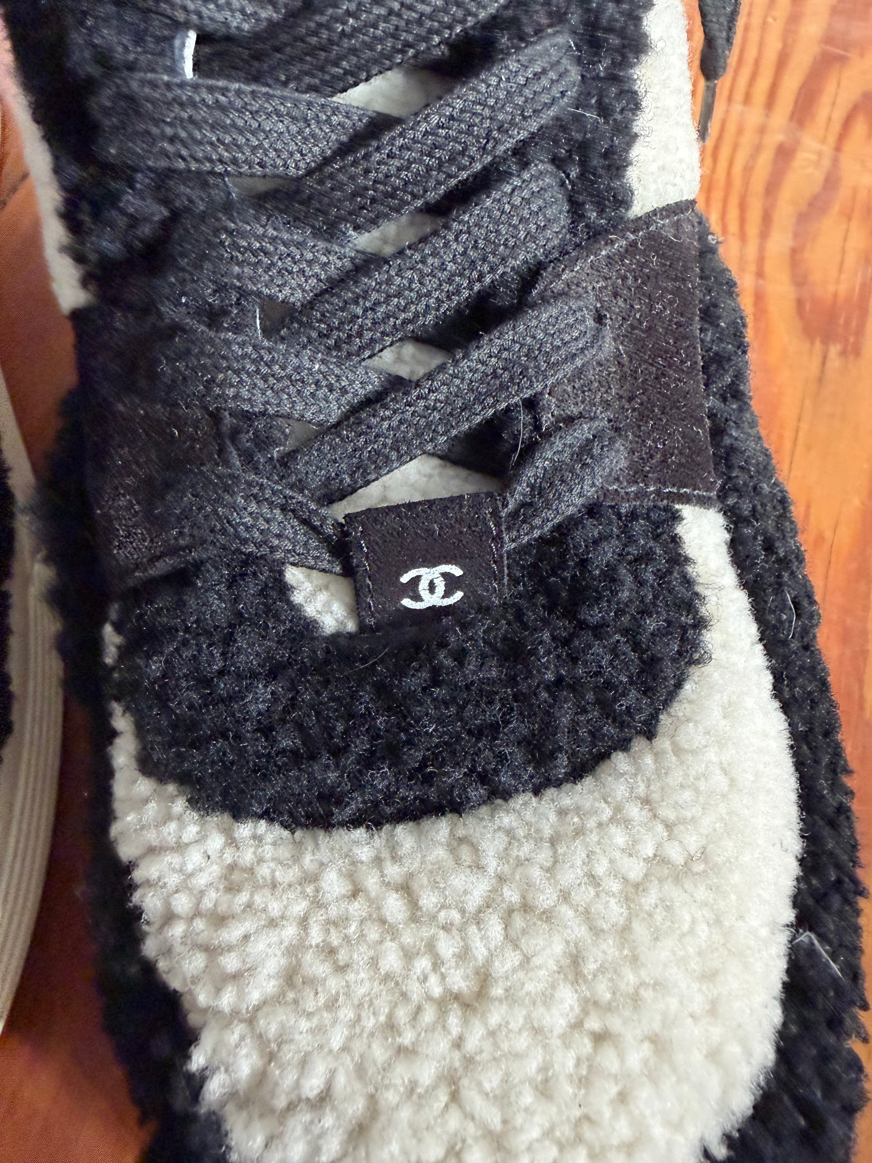 Chanel Karl Lagerfeld Shearling High top shoes