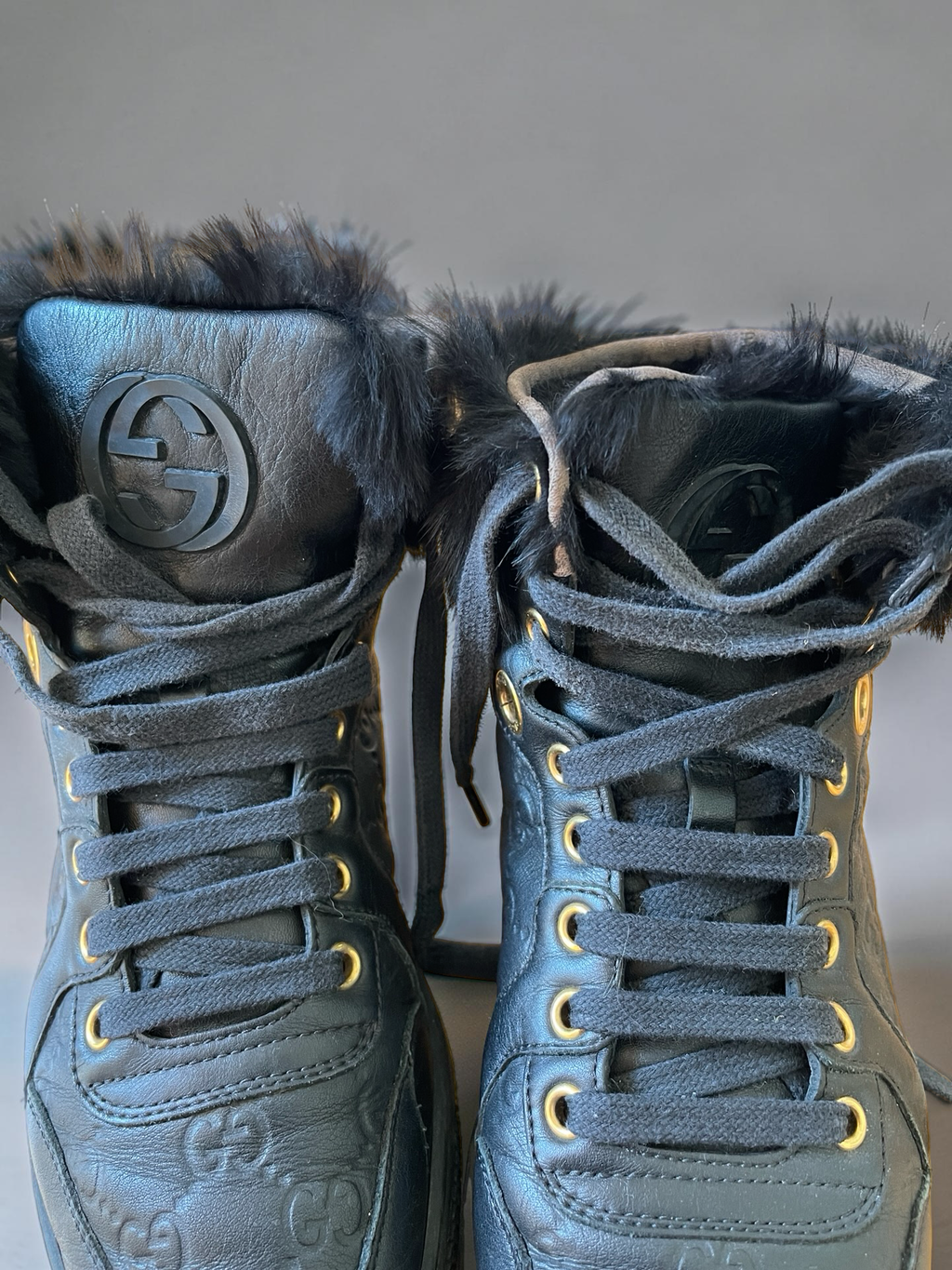 Gucci High Top Fur Sneaker