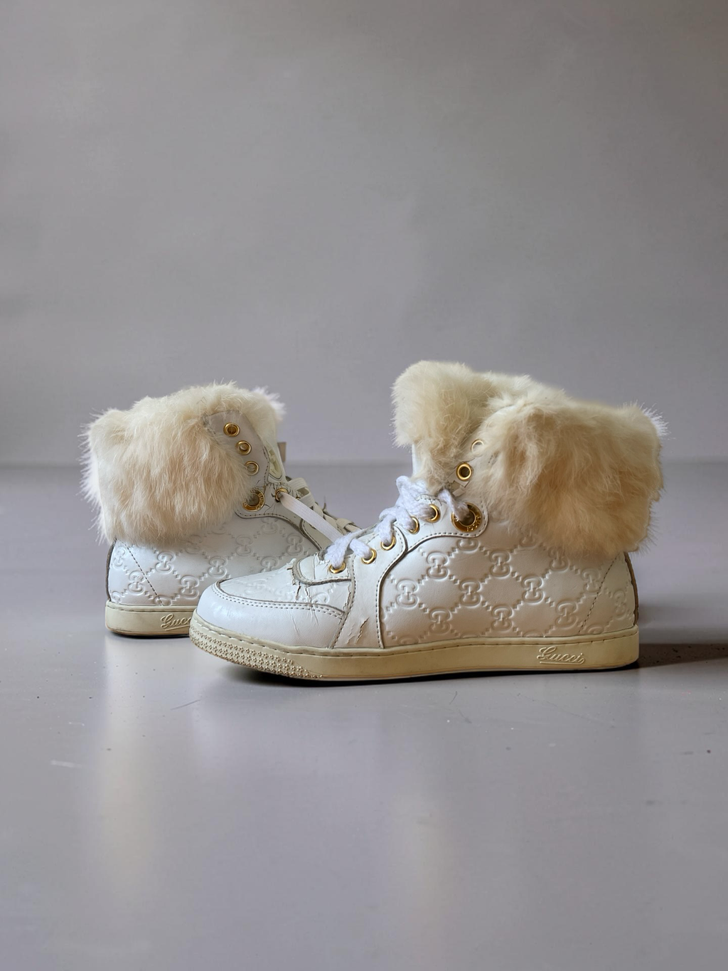 Gucci High Top Fur Sneaker