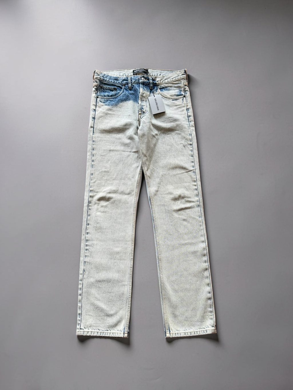 Balenciaga Demna white painted straight Jeans