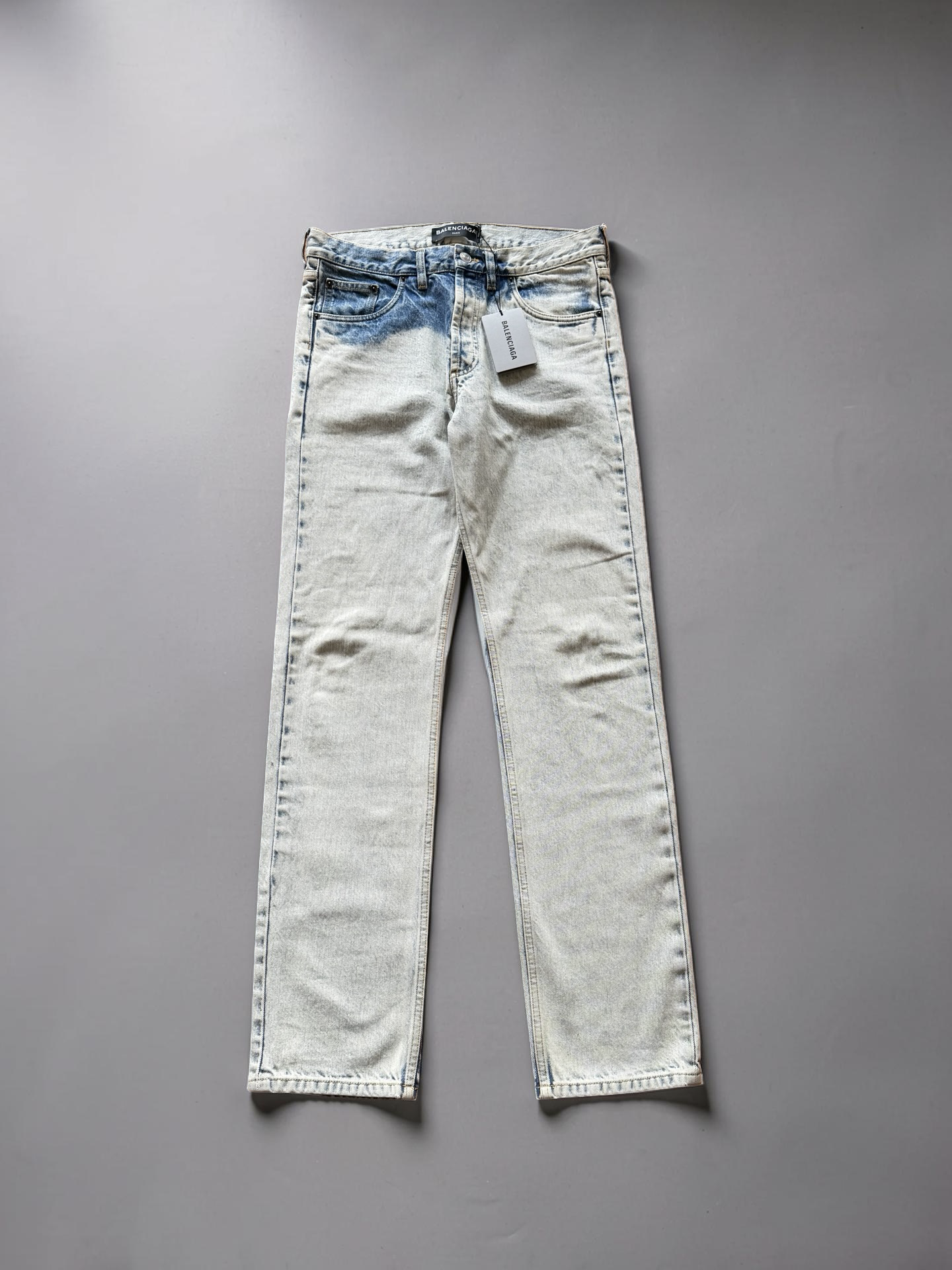 Balenciaga Demna white painted straight Jeans