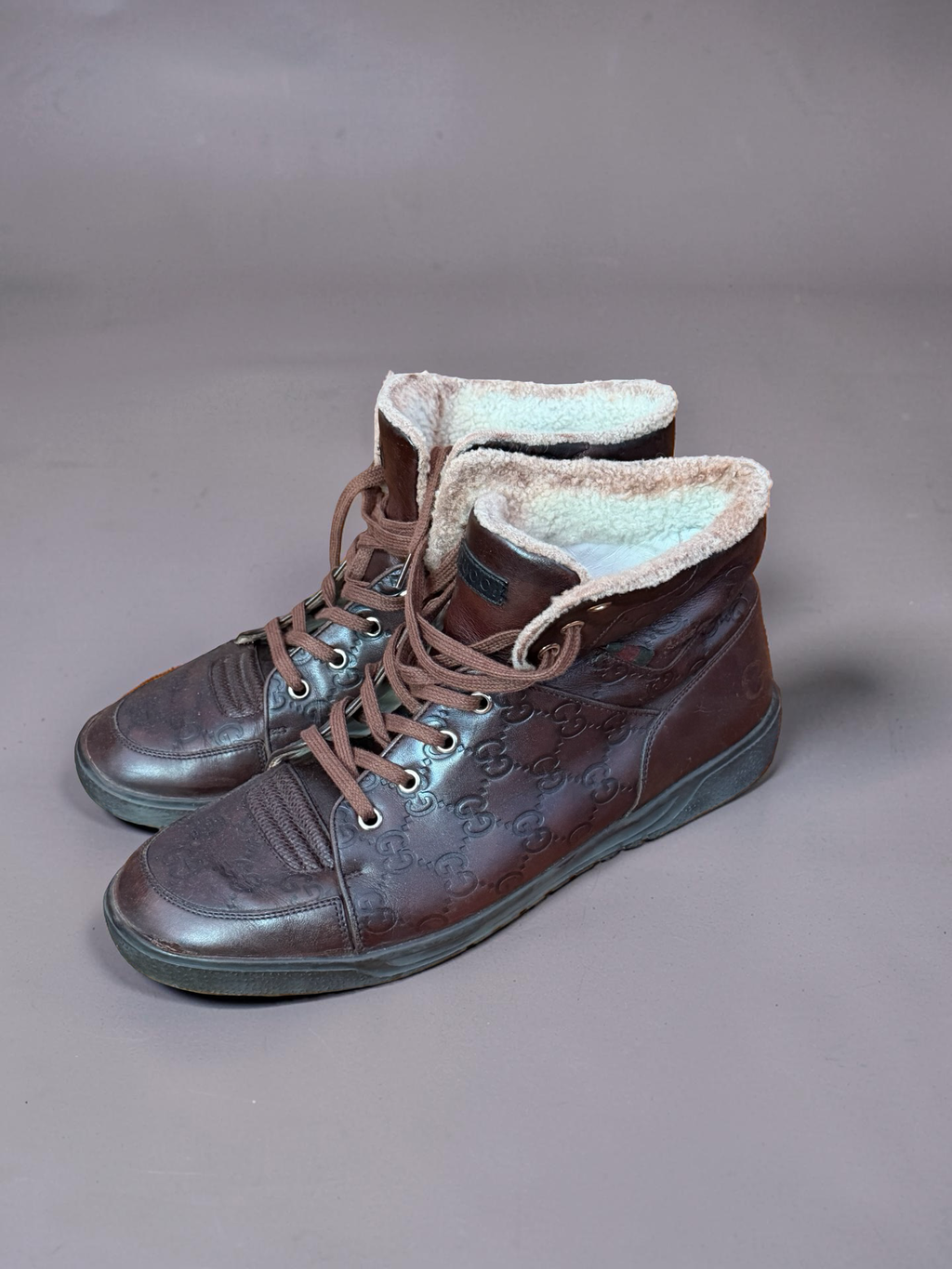 Gucci Monogram High-top Shoes