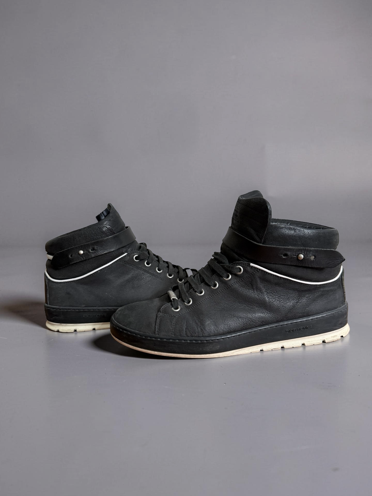 Dior Homme AW12 strap Hightop Black leather shoes