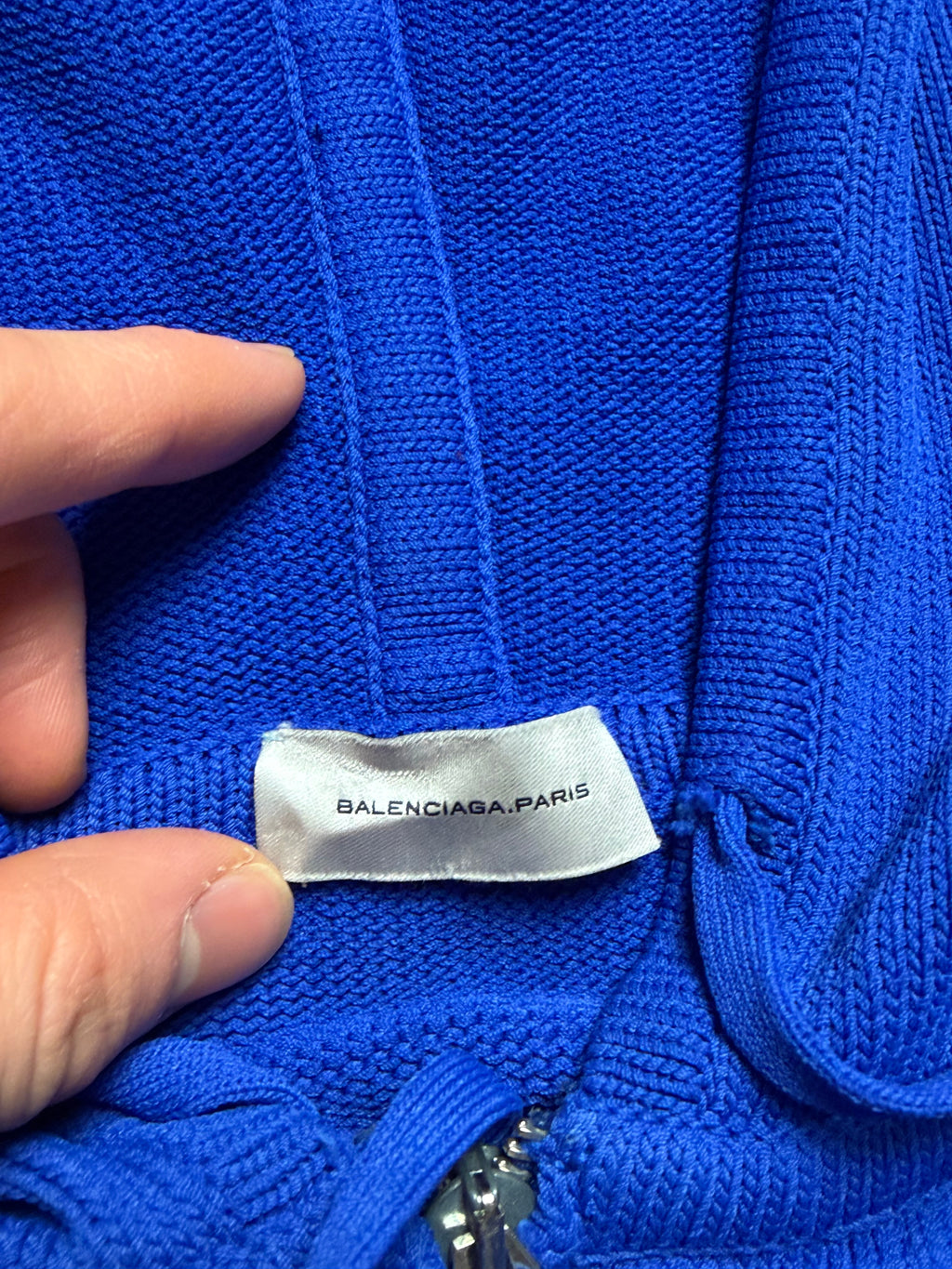 Balenciaga blue knit zip up