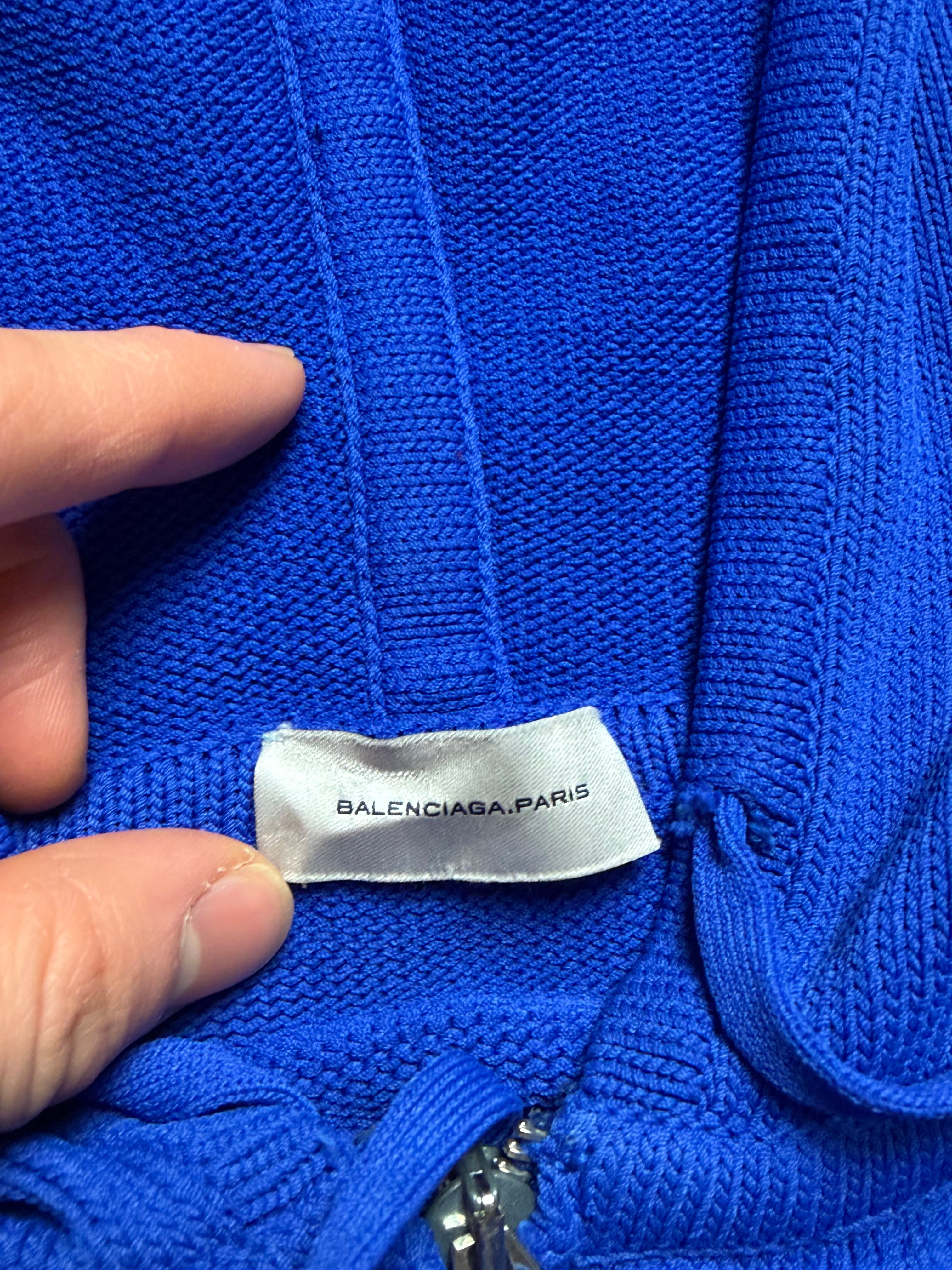 Balenciaga blue knit zip up