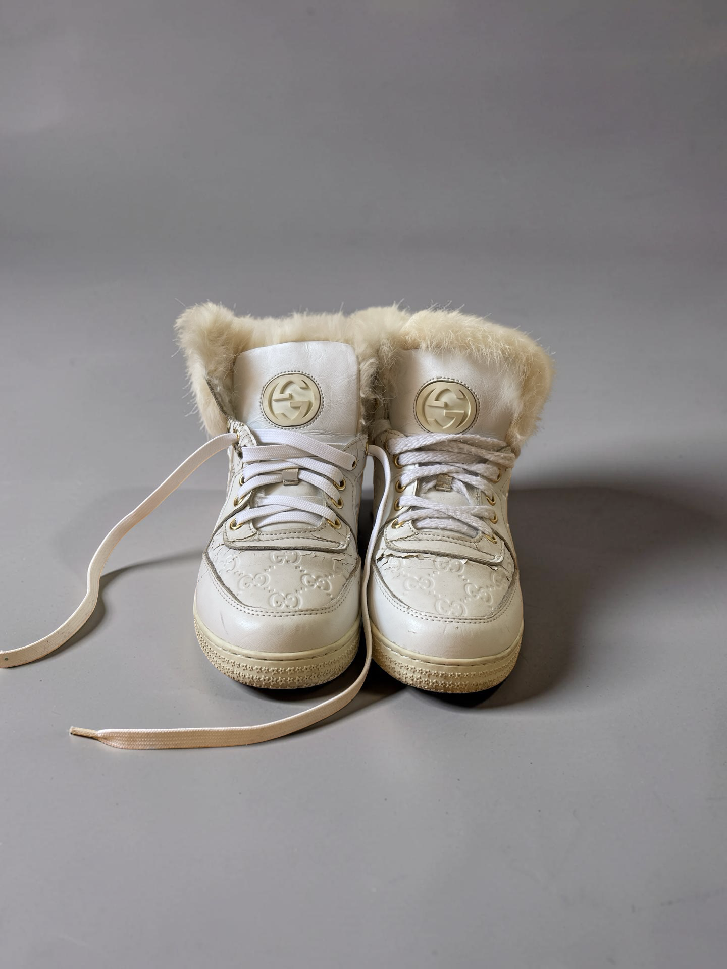 Gucci High Top Fur Sneaker