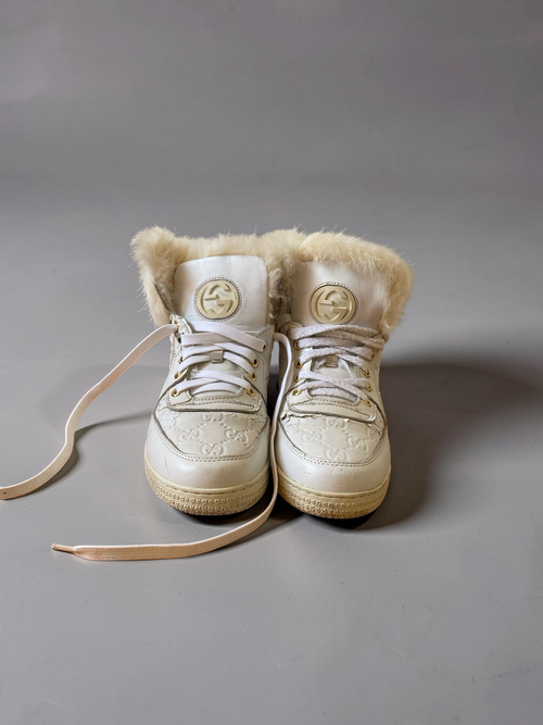 Gucci High Top Fur Sneaker