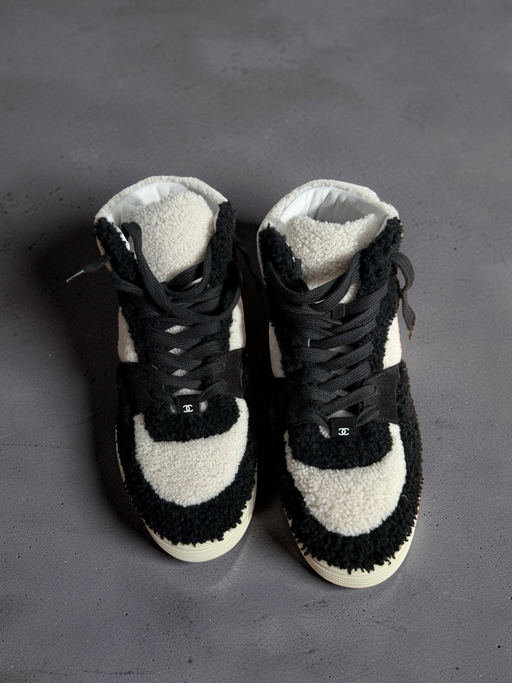 Chanel Karl Lagerfeld Shearling High top shoes