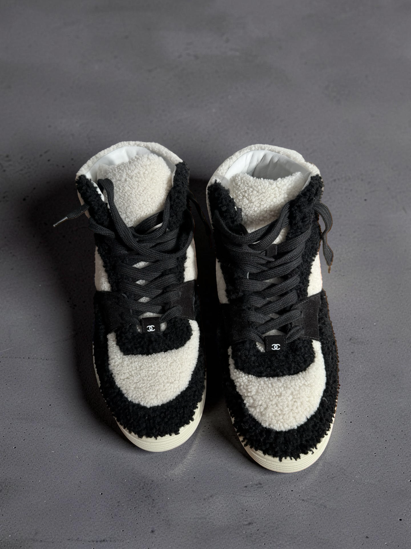 Chanel Karl Lagerfeld Shearling High top shoes