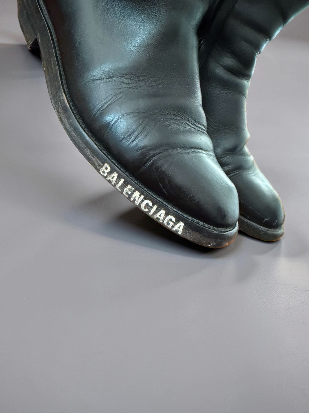 Balenciaga Logo Leather Boots