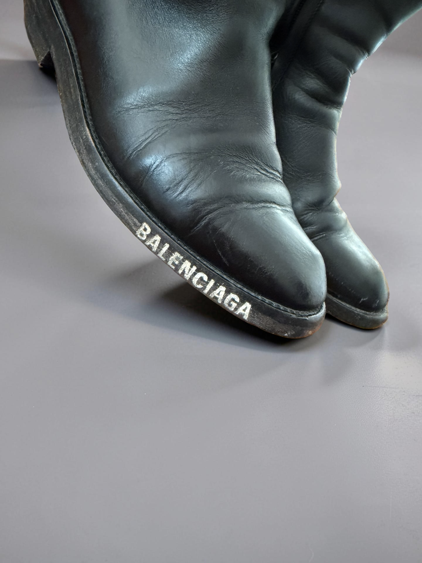 Balenciaga Logo Leather Boots