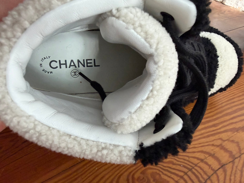Chanel Karl Lagerfeld Shearling High top shoes