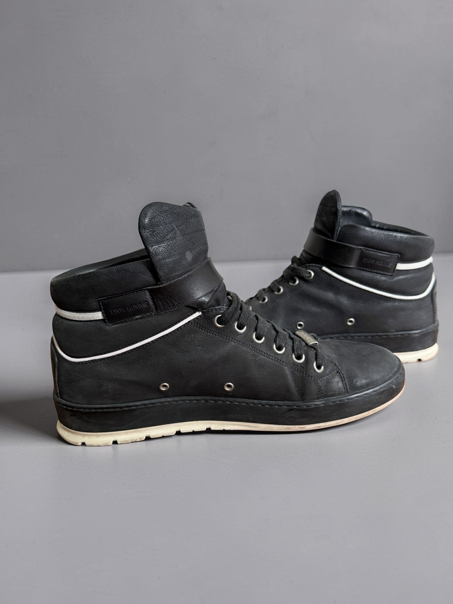 Dior Homme AW12 strap Hightop Black leather shoes