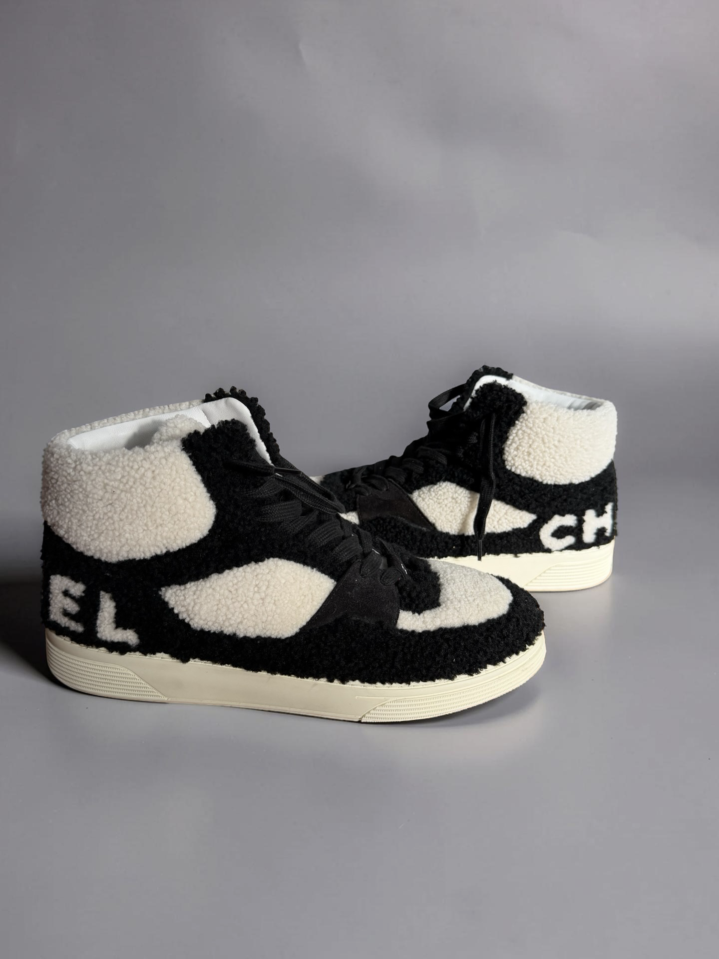 Chanel Karl Lagerfeld Shearling High top shoes