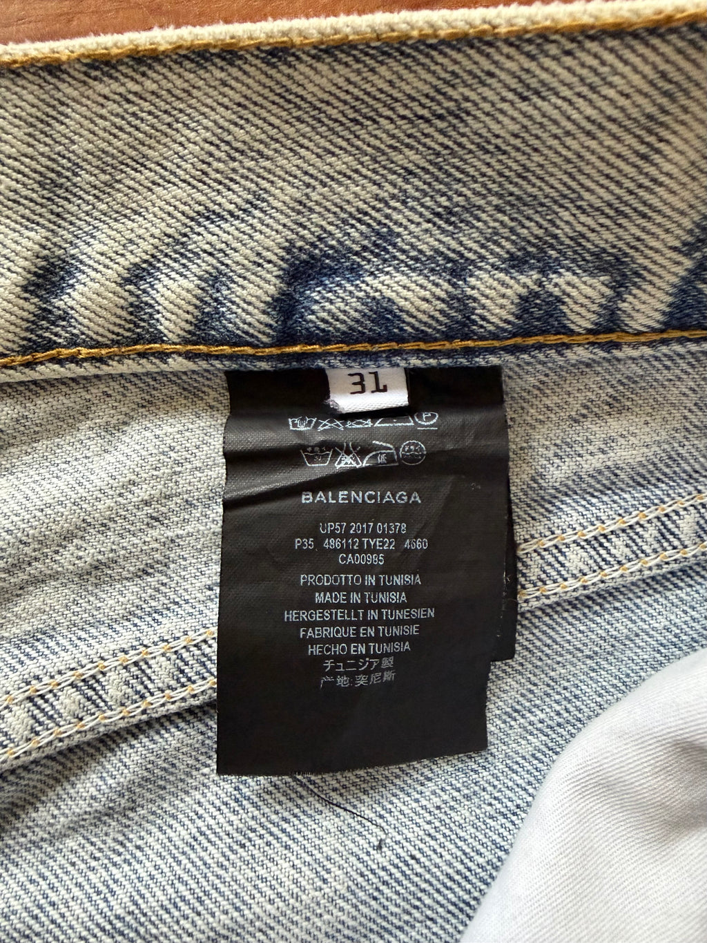Balenciaga Demna white painted straight Jeans
