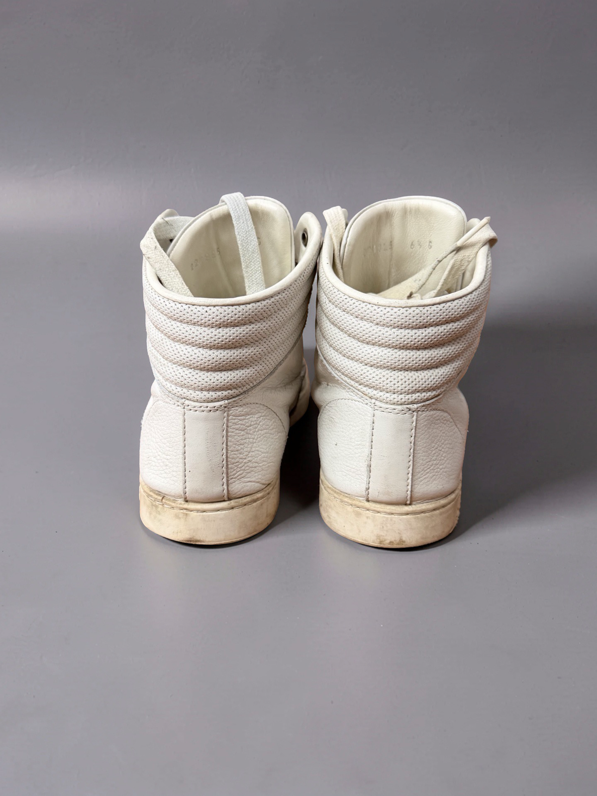 Gucci white stripe hightops