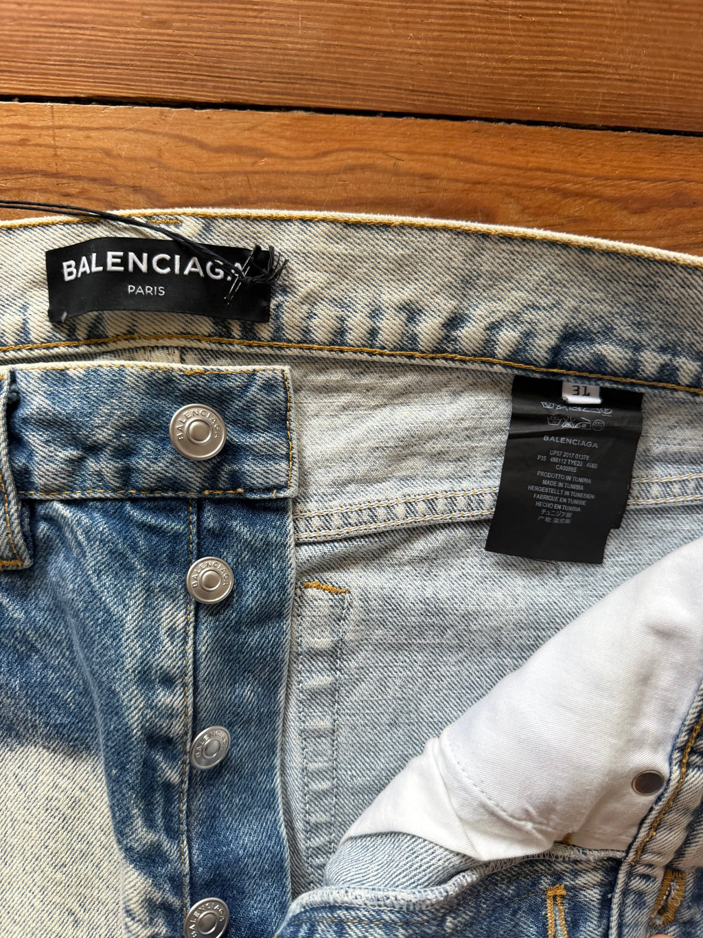 Balenciaga Demna white painted straight Jeans