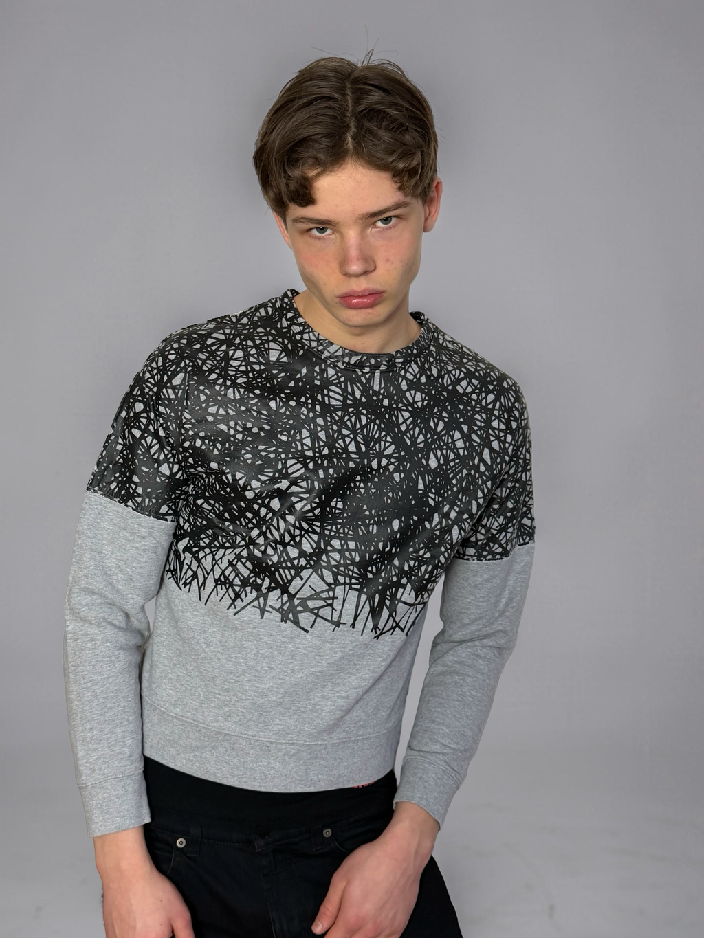 Balenciaga grey cropped sweatshirt