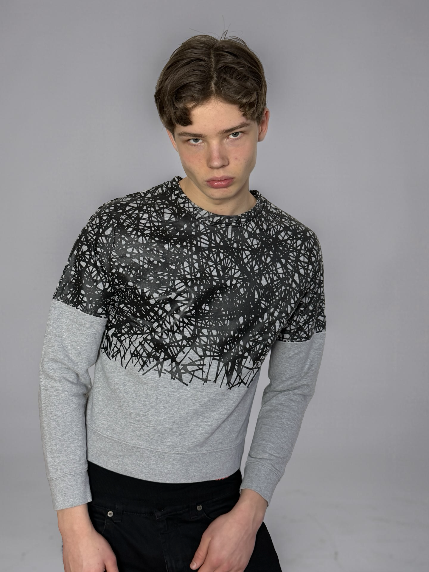 Balenciaga grey cropped sweatshirt