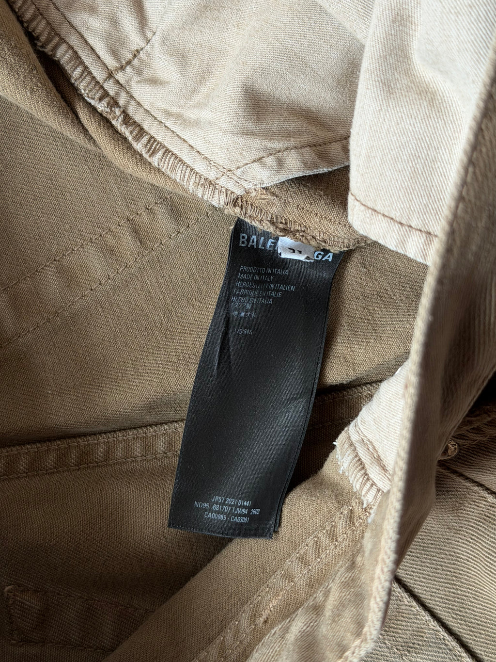 Balenciaga brown distressed straight jeans