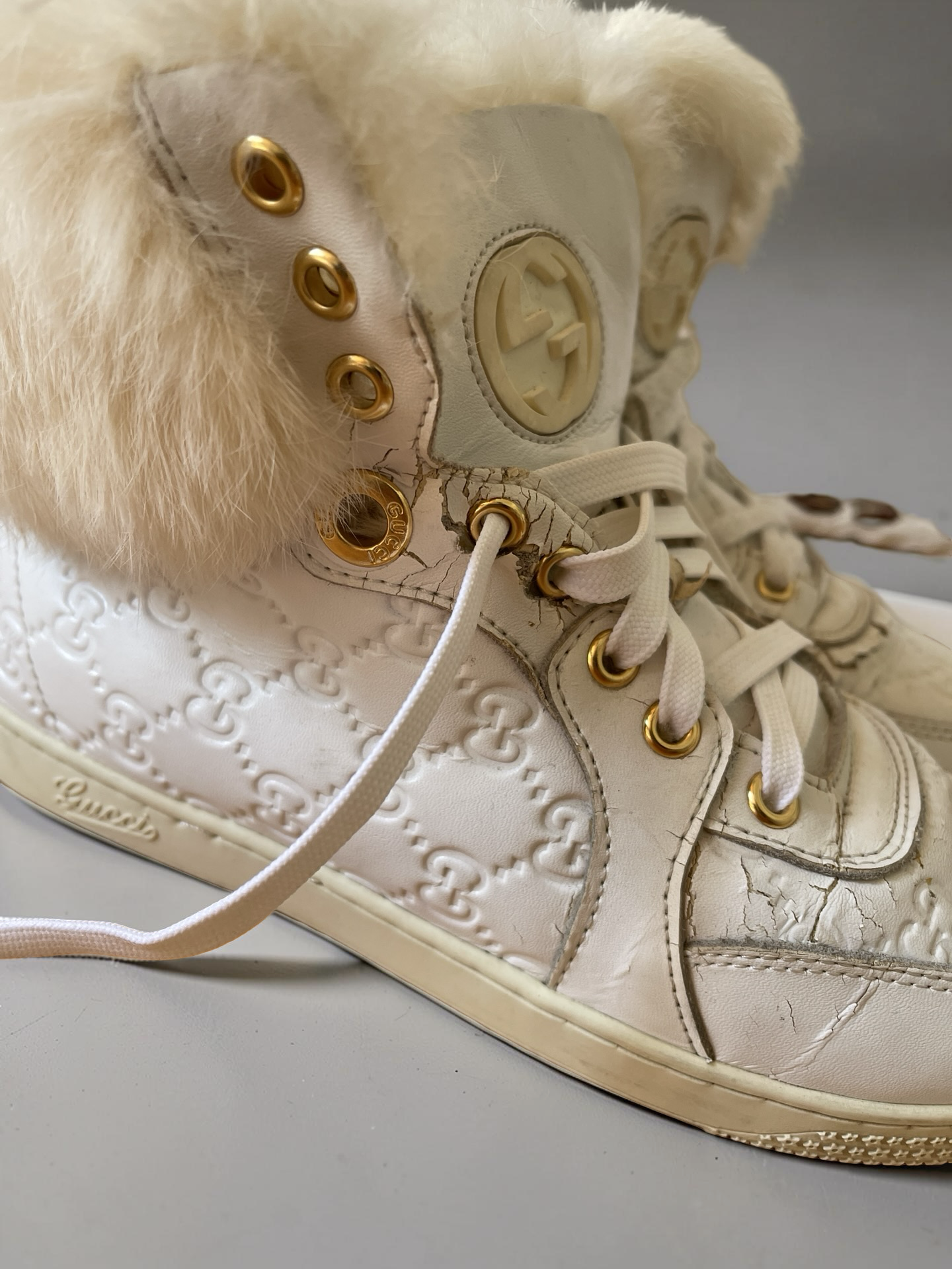 Gucci High Top Fur Sneaker