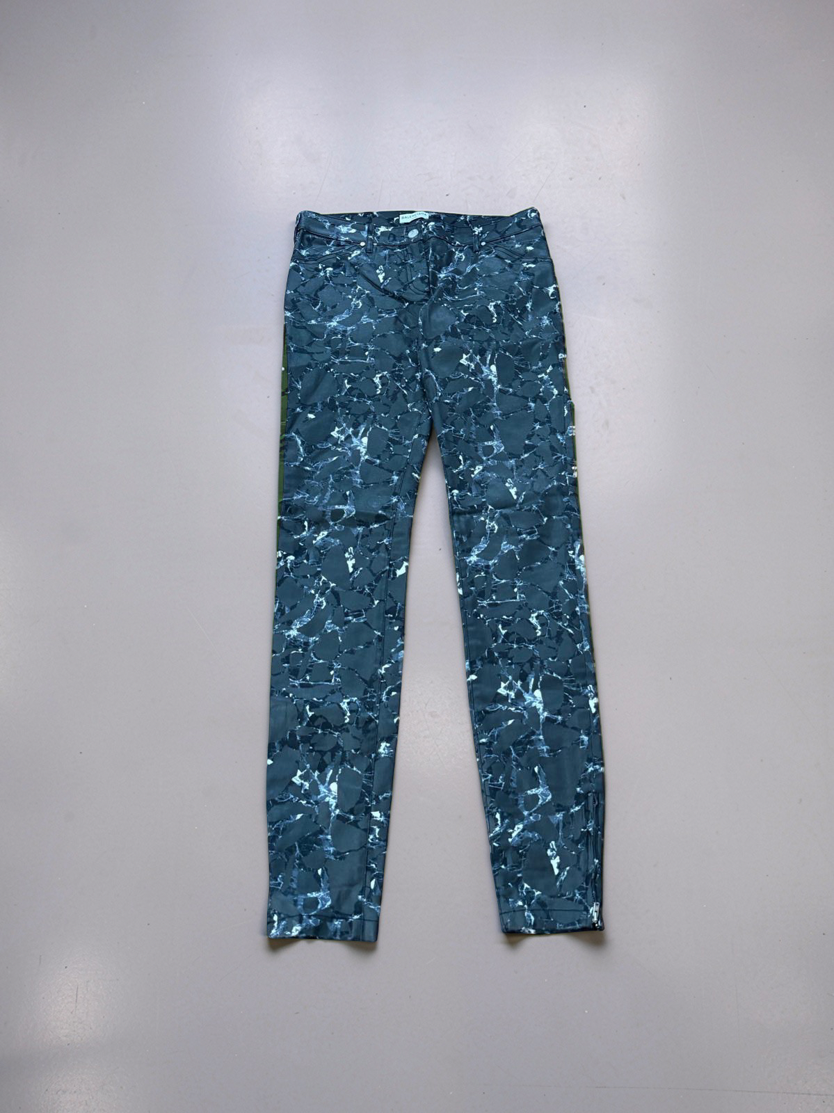 Balenciaga “marble” waxed jeans