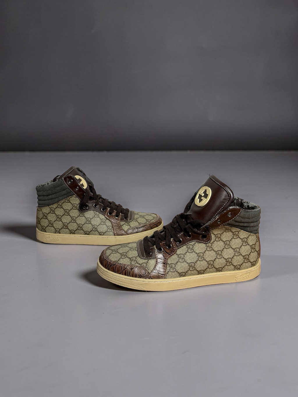 Gucci Monogram high top shoes