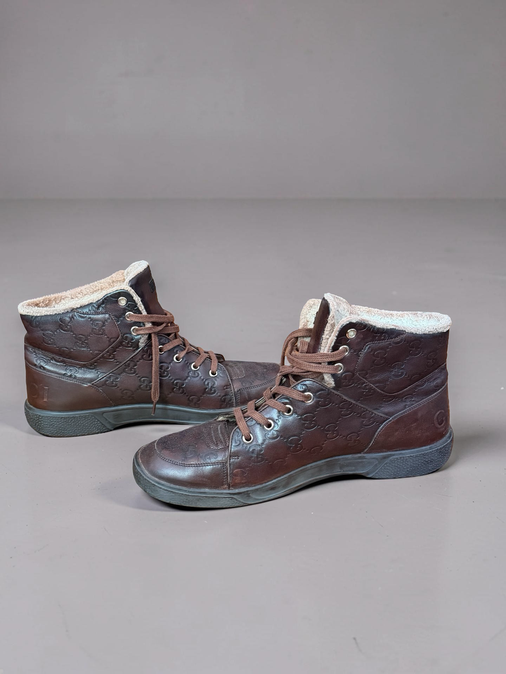 Gucci Monogram High-top Shoes