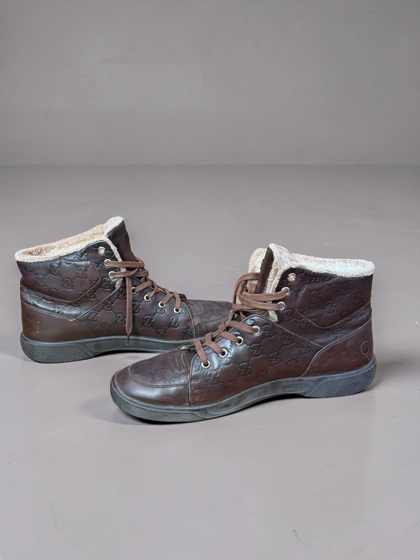 Gucci Monogram High-top Shoes