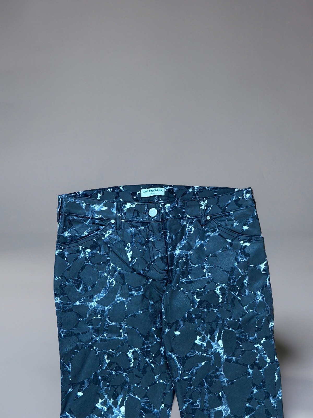Balenciaga “marble” waxed jeans