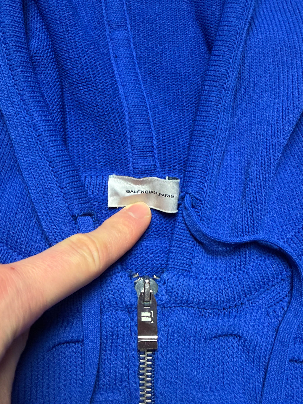 Balenciaga blue knit zip up