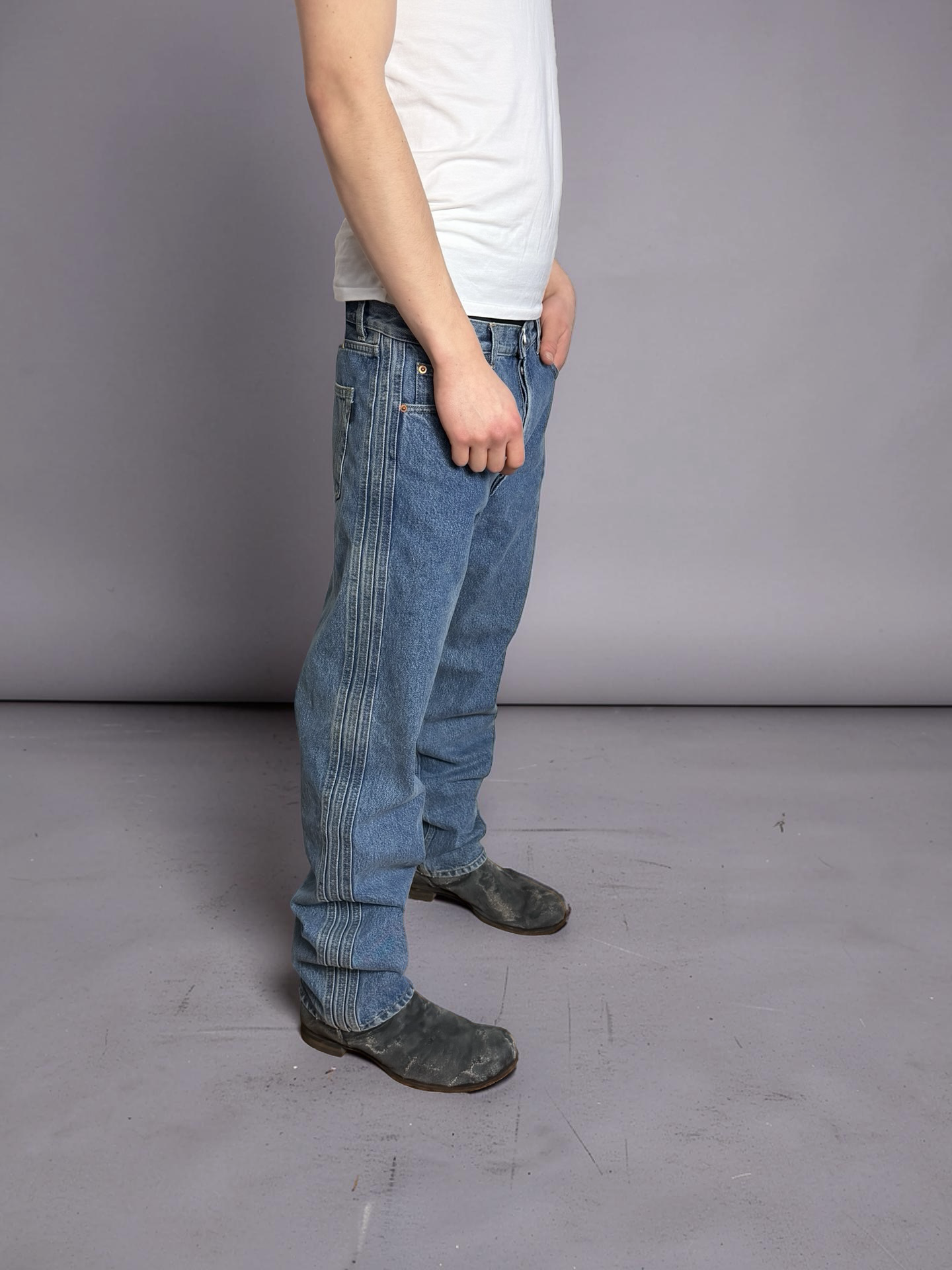 Vetements 3 Stripe Jeans straight baggy fit