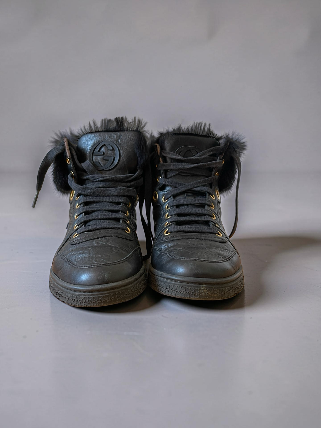 Gucci High Top Fur Sneaker