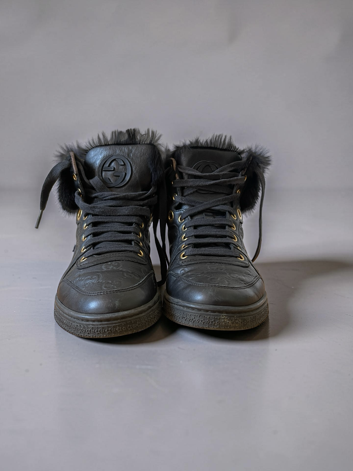 Gucci High Top Fur Sneaker